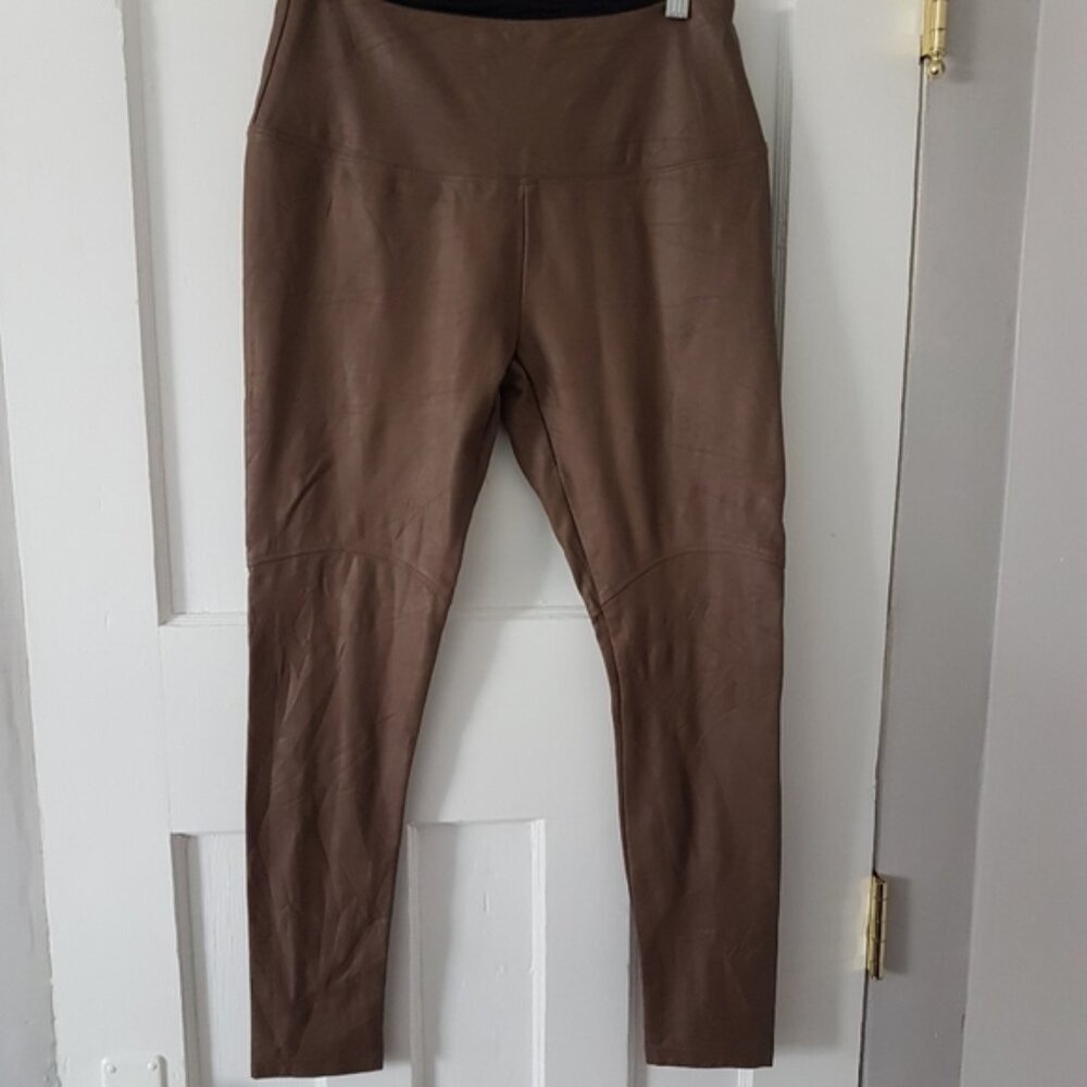 Lysse Faux Leather Legging Brown Sz M